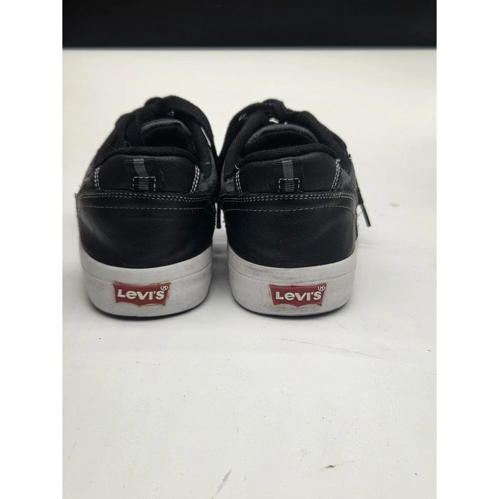 Levi Strauss Denim Lace Up Shoes Sneakers Distressed Look Mens Size 8 Gray